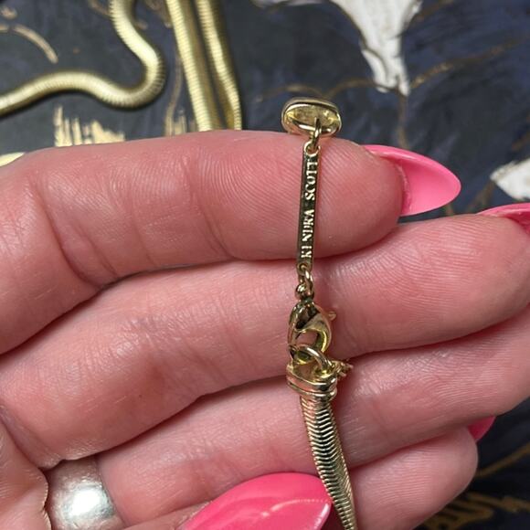 Kendra Scott Long Starla Y Gold and Crystal Geode Pendant Necklace D2 or 3 - Picture 9 of 14